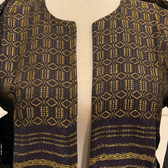 Hand loom vintage long blazer made in Oaxaca mex. - Picture 3 of 7